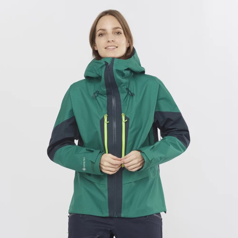 Chaquetas Shell Salomon Outpeak GTX 3L Mujer Verdes Azul Marino | MX EGUY349